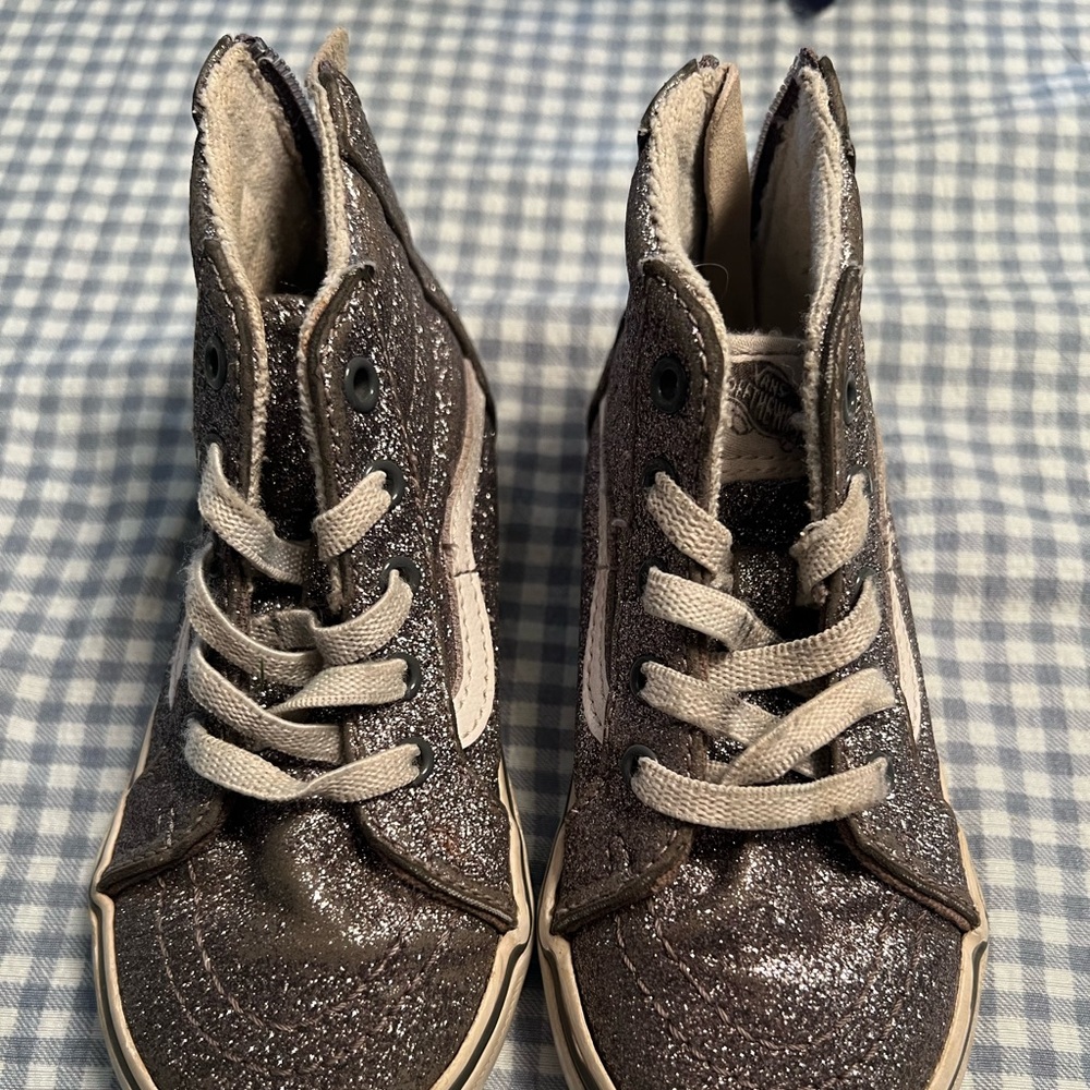 Toddler girls size 8 sparkle high-top vans